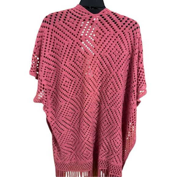 Just Be Crocheted & Fringed Boho Kimono Shawl One Size - Picture 2 of 7